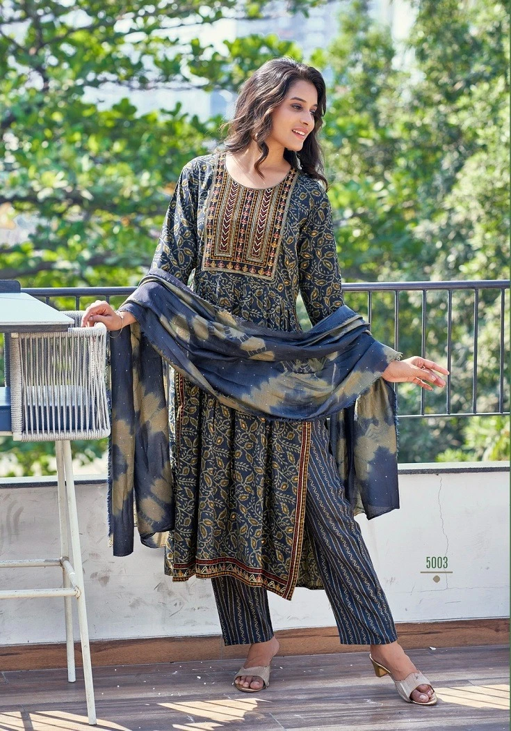 Mystic9 Sara Vol 5 Two Tone Rayon Wholesale Readymade Salwar Suit Catalog — Wholesale Salwar Suits, MPA wholesale from Surat - Gallery Image 2